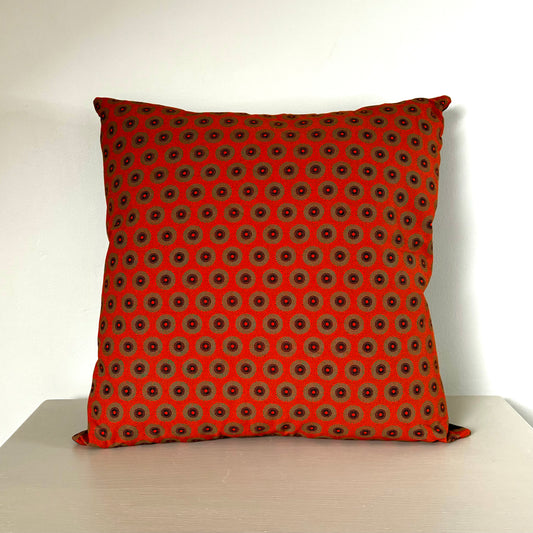 Cushion - Orange Shweshwe Circles/Discs-baesha