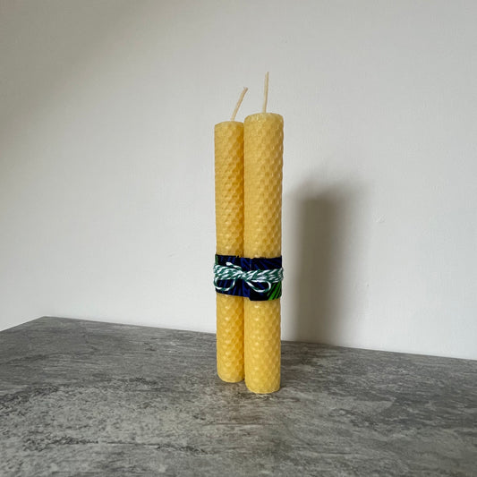 Candles - Natural Beeswax Table Candle 20cm (2 x Medium)-baesha