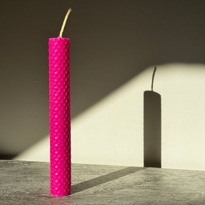 Candles - Natural Beeswax Table Candle 20cm (1 x Medium)-baesha