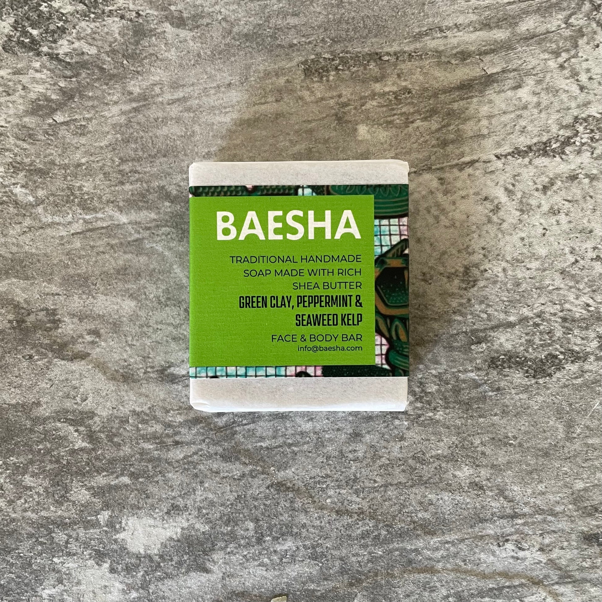 Soap / Face & Body - Green Clay, Peppermint & Seaweed Kelp Bar-baesha