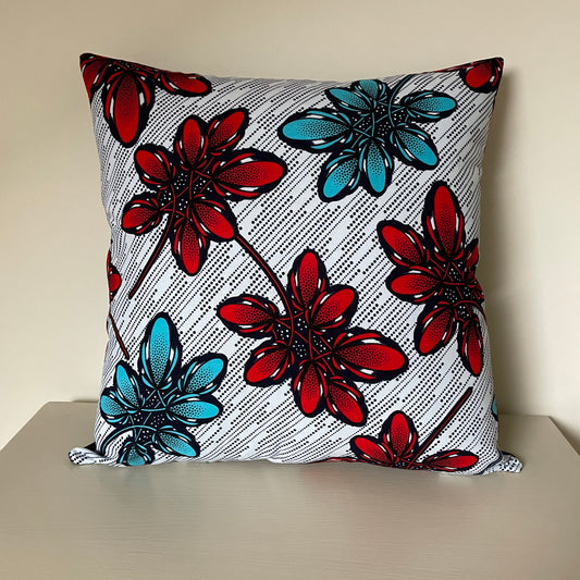 Cushion - Flower Blue/Red-baesha
